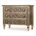 Furniture Rewards - Hooker 3-Drawer Diamond Front Ant Mirror & Gold Chest